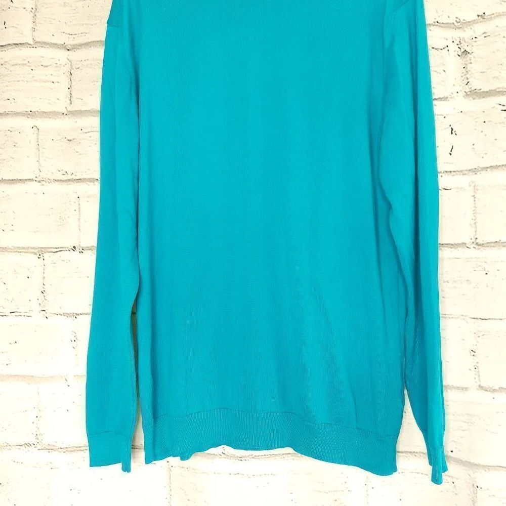 Daniele Fiesoli Crewneck Pullover Long Sleeve Cotton Sweater Blue Green Teal XL - Picture 3 of 11